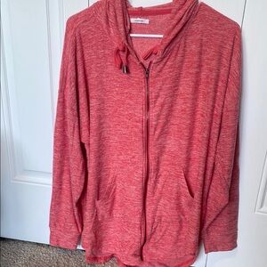 Maurices Coral / Pink Knit Hooded Sweatshirt